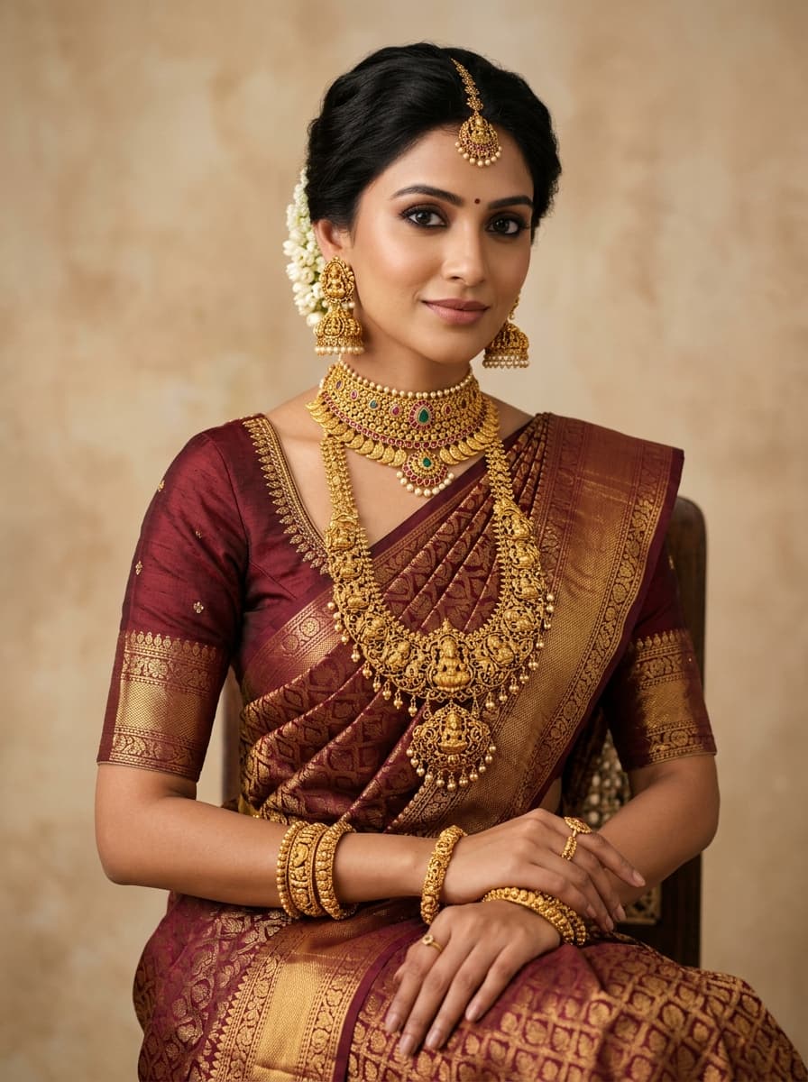 South Indian Traditional Jewelry - Nethiel Jewelry