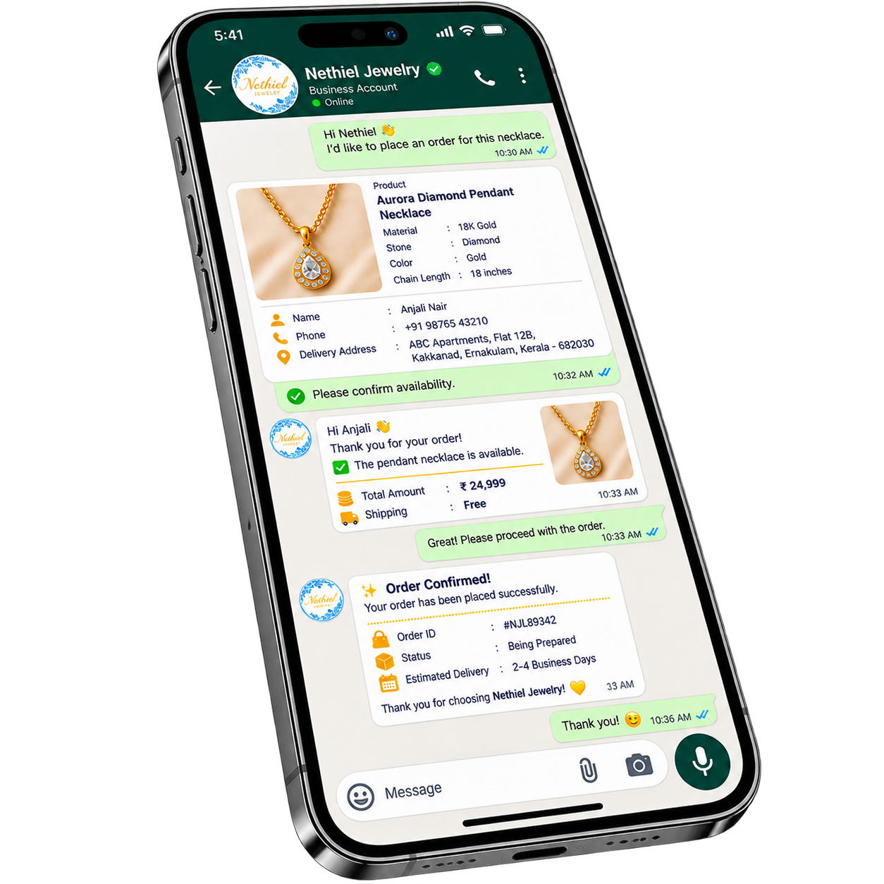 Order on WhatsApp Chat Preview